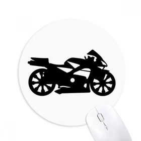 Dıythinker Motosiklet Mekanik Siyah Siluet Baskılı Yuvarlak Kaymaz Kauçuk Mouse Pad