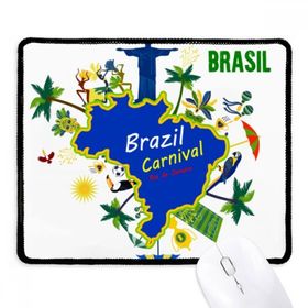 Dıythinker Mount Corcovado Brezilya Haritaları Brezilya Karnaval Kaymaz Siyah Başlıklı Kenarlar Mouse Pad