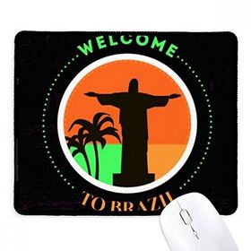 Dıythinker Mount Corcovado Brezilya Kültürel Element Kaymaz Siyah Başlıklı Kenarlar Mouse Pad