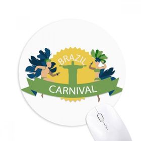 Dıythinker Mount Corcovado Hula Brazil Karnaval Baskılı Yuvarlak Kaymaz Kauçuk Mouse Pad