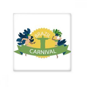Dıythinker Mount Corcovado Hula Celebrate Brazil Karnaval Sloganı Brezilya Kültürel Seramik Dekorasyon 10x10 cm Seramik Karo