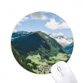 Dıythinker Mountain City Bulutlar Mavi Gökyüzü Baskılı Yuvarlak Kaymaz Kauçuk Mouse Pad