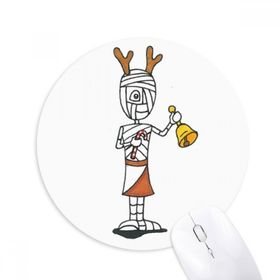 Dıythinker Mummy Antlers Horus Bell Crutch Baskılı Yuvarlak Kaymaz Kauçuk Mouse Pad