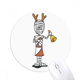 Dıythinker Mummy Antlers Horus Bell Crutch Baskılı Yuvarlak Kaymaz Kauçuk Mouse Pad