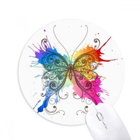 Dıythinker Mürekkep Boyama Stili Kelebek gibi Baskılı Yuvarlak Kaymaz Kauçuk Mouse Pad