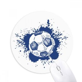 Dıythinker Mürekkep Çizgi Film Futbol Mavi Futbol Baskılı Yuvarlak Kaymaz Kauçuk Mouse Pad