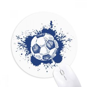 Dıythinker Mürekkep Çizgi Film Futbol Mavi Futbol Baskılı Yuvarlak Kaymaz Kauçuk Mouse Pad