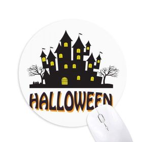 Dıythinker Mutlu Cadılar Bayramı Korku Kalesi Baskılı Yuvarlak Kaymaz Kauçuk Mouse Pad