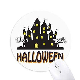 Dıythinker Mutlu Cadılar Bayramı Korku Kalesi Baskılı Yuvarlak Kaymaz Kauçuk Mouse Pad