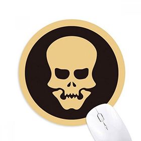 Dıythinker Mutlu Cadılar Bayramı Oyuklu Kafatası Baskılı Yuvarlak Kaymaz Kauçuk Mouse Pad