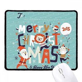Dıythinker Mutlu Noeller Ağacı Ren Geyiği Desenli Kaymaz Siyah Başlıklı Kenarlar Mouse Pad