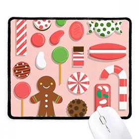 Dıythinker Mutlu Noeller Çocukluk Deseni Kaymaz Siyah Başlıklı Kenarlar Mouse Pad