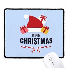 Dıythinker Mutlu Noeller Noel Baba Şapka Kaymaz Siyah Başlıklı Kenarlar Mouse Pad