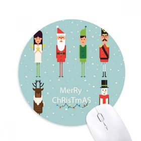 Dıythinker Mutlu Noeller Soyut Adam İllüstrasyon Baskılı Yuvarlak Kaymaz Kauçuk Mouse Pad