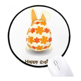 Dıythinker Mutlu Paskalya Din Festivali Bunny Yumurta Yuvarlak Kaymaz Mousepads Siyah Titched Kenarları Oyunu Ofis Hediye