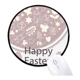 Dıythinker Mutlu Paskalya Festivali Mor Yumurta Yıldız Yuvarlak Kaymaz Mousepads Siyah Titched Kenarları Oyunu Ofis Hediye
