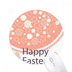 Dıythinker Mutlu Paskalya Festivali Sevimli Renkli Yumurta Çiçeği Baskılı Yuvarlak Kaymaz Kauçuk Mouse Pad