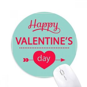 Dıythinker Mutlu Sevgililer Günü Yeşil Kalp Baskılı Yuvarlak Kaymaz Kauçuk Mouse Pad