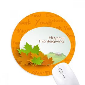 Dıythinker Mutlu Şükran Günü Çizgi Film Desenli Baskılı Yuvarlak Kaymaz Kauçuk Mouse Pad