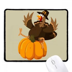 Dıythinker Mutlu Şükran Günü Pumkin Desenli Kaymaz Siyah Başlıklı Kenarlar Mouse Pad
