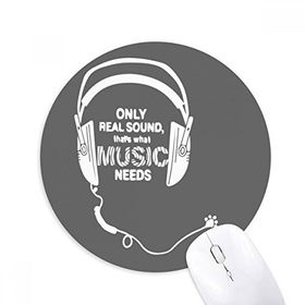 Dıythinker Müzik Kulaklık Şarkı Ses Kelimeleri Baskılı Yuvarlak Kaymaz Kauçuk Mouse Pad