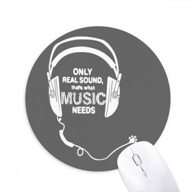 Dıythinker Müzik Kulaklık Şarkı Ses Kelimeleri Baskılı Yuvarlak Kaymaz Kauçuk Mouse Pad