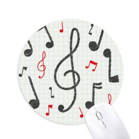 Dıythinker Müzik Notasyonu Kombinasyonu Renkli Desen Baskılı Yuvarlak Kaymaz Kauçuk Mouse Pad