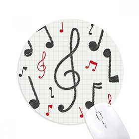 Dıythinker Müzik Notasyonu Kombinasyonu Renkli Desen Baskılı Yuvarlak Kaymaz Kauçuk Mouse Pad