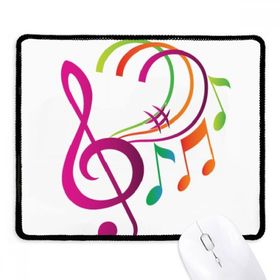 Dıythinker Müzik Notasyonu Yeşil Turuncu Pembe Kaymaz Siyah Başlıklı Kenarlar Mouse Pad
