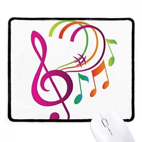 Dıythinker Müzik Notasyonu Yeşil Turuncu Pembe Kaymaz Siyah Başlıklı Kenarlar Mouse Pad