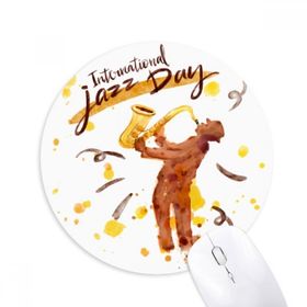Dıythinker Müzik Saks Aletleri Suluboya Desenli Baskılı Yuvarlak Kaymaz Kauçuk Mouse Pad