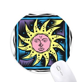 Dıythinker Myths Lgends Meksika Kültürü Elemanı Oyma Baskılı Yuvarlak Kaymaz Kauçuk Mouse Pad