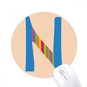 Dıythinker N Alphabet Turuncu Meyve Sevimli Desen Baskılı Yuvarlak Kaymaz Kauçuk Mouse Pad