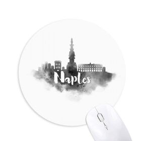 Dıythinker Naples İtalya Simgesi Mürekkep Şehir Boyama Baskılı Yuvarlak Kaymaz Kauçuk Mouse Pad