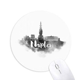 Dıythinker Naples İtalya Simgesi Mürekkep Şehir Boyama Baskılı Yuvarlak Kaymaz Kauçuk Mouse Pad