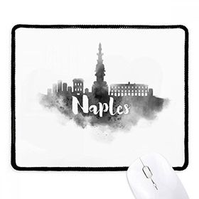 Dıythinker Naples İtalya Simgesi Mürekkep Şehir Boyama Kaymaz Siyah Başlıklı Kenarlar Mouse Pad