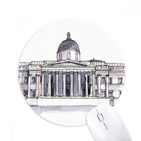 Dıythinker National Gallery in London Baskılı Yuvarlak Kaymaz Kauçuk Mouse Pad
