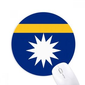 Dıythinker Nauru Okyanusya Ulusal Amblem Baskılı Yuvarlak Kaymaz Kauçuk Mouse Pad