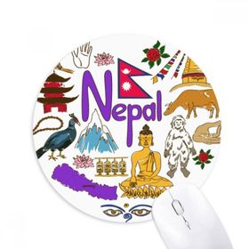 Dıythinker Nepal Aşk Kalp Landscap Ulusal Bayrak Baskılı Yuvarlak Kaymaz Kauçuk Mouse Pad