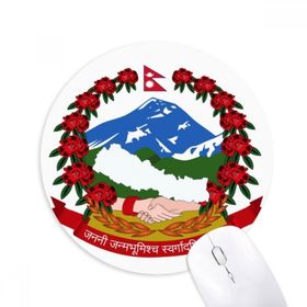 Dıythinker Nepal Asya Ulusal Amblem Baskılı Yuvarlak Kaymaz Kauçuk Mouse Pad