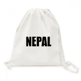 Dıythinker Nepal Ülke Adı Siyah Kanvas İpli Sırt Çantası