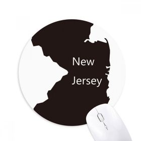 Dıythinker New Jersey ABD Haritası Silüeti Baskılı Yuvarlak Kaymaz Kauçuk Mouse Pad