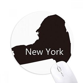 Dıythinker New York ABD Haritası Silüeti Baskılı Yuvarlak Kaymaz Kauçuk Mouse Pad