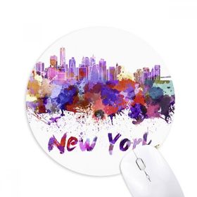 Dıythinker New York America City Suluboya Baskılı Yuvarlak Kaymaz Kauçuk Mouse Pad