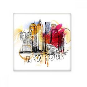 Dıythinker New York City America Amerika Birleşik Devletleri El Çizimi 15x15 cm Seramik Karo