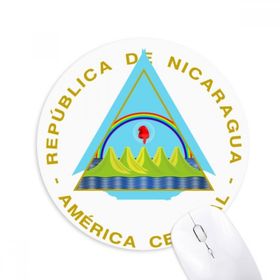 Dıythinker Nicaragua Ulusal Amblem Baskılı Yuvarlak Kaymaz Kauçuk Mouse Pad