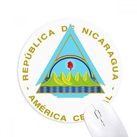 Dıythinker Nicaragua Ulusal Amblem Baskılı Yuvarlak Kaymaz Kauçuk Mouse Pad