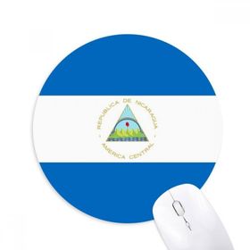 Dıythinker Nicaragua Ulusal Bayrağı Kuzey Amerika Ülke Baskılı Yuvarlak Kaymaz Kauçuk Mouse Pad