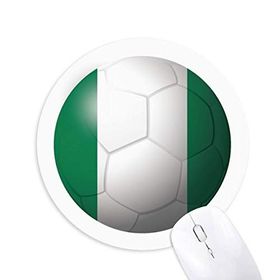 Dıythinker Nijerya Ulusal Bayrak Futbol Baskılı Yuvarlak Kaymaz Kauçuk Mouse Pad