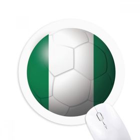 Dıythinker Nijerya Ulusal Bayrak Futbol Baskılı Yuvarlak Kaymaz Kauçuk Mouse Pad